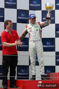 Duncan Tappy on the
podium at Magny Cours