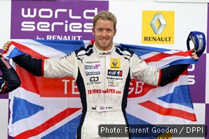 Sam celebrates at Silverstone